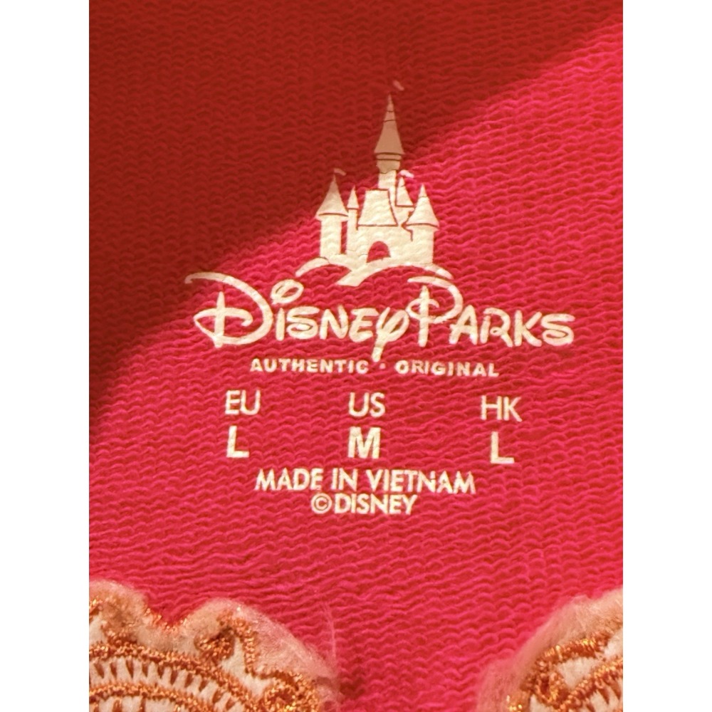 Y2K Disney Parks Women Jacket M Pink Paisley Embroidered Zip Boho Festival - Picture 10 of 11